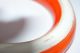 Alter Blumenring Steckring Keramik Creme - Orange Gemarkt Germany Nach Form & Funktion Bild 3