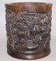 1200g Brush Pot， China Wood Schnitzerei Height 15.  2cm Entstehungszeit nach 1945 Bild 9