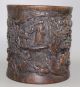1200g Brush Pot， China Wood Schnitzerei Height 15.  2cm Entstehungszeit nach 1945 Bild 4