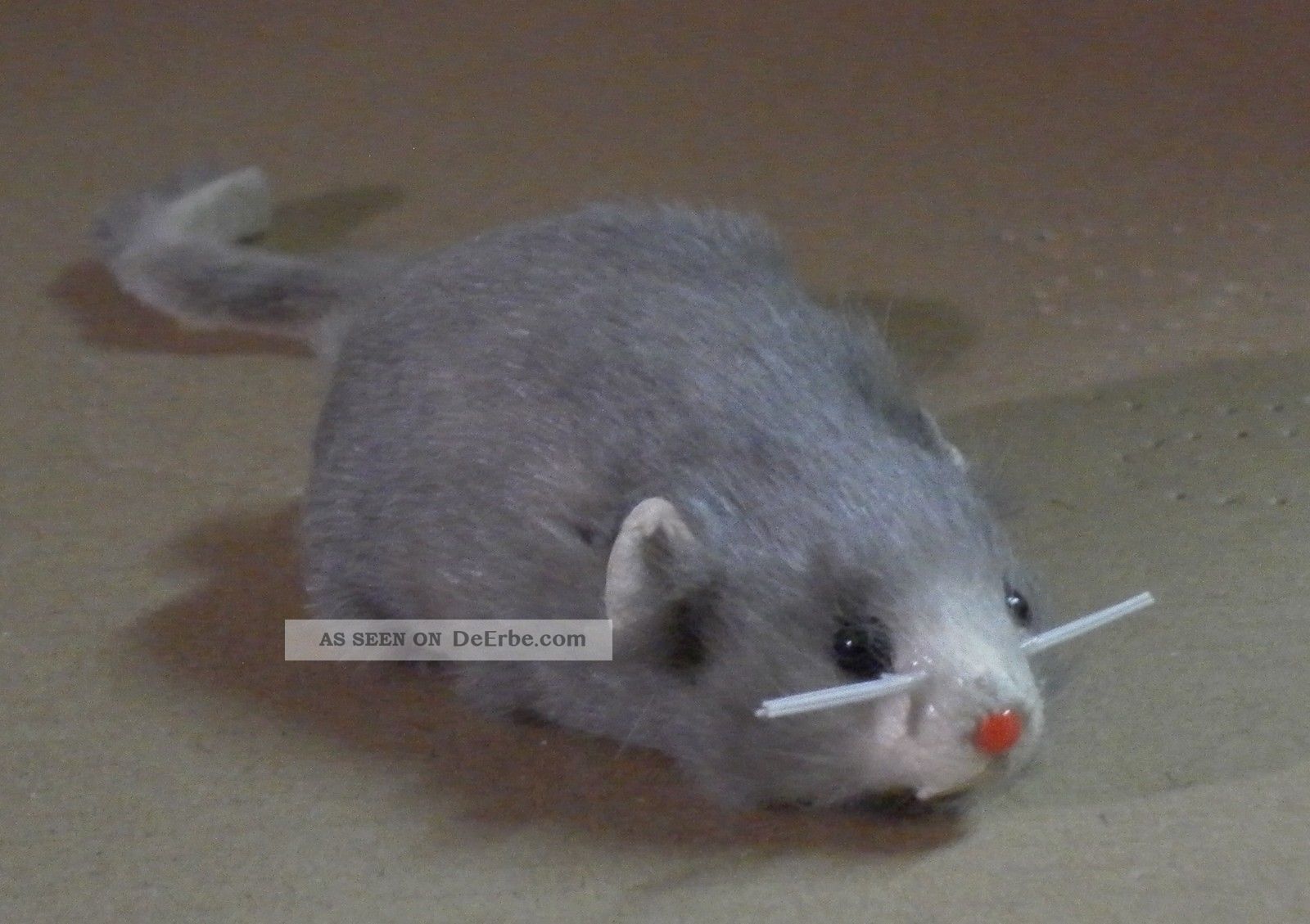 Alte Wagner Maus Grau,  Miniatur Figur Tier,  Pappemache Mit Fell Original, gefertigt vor 1970 Bild