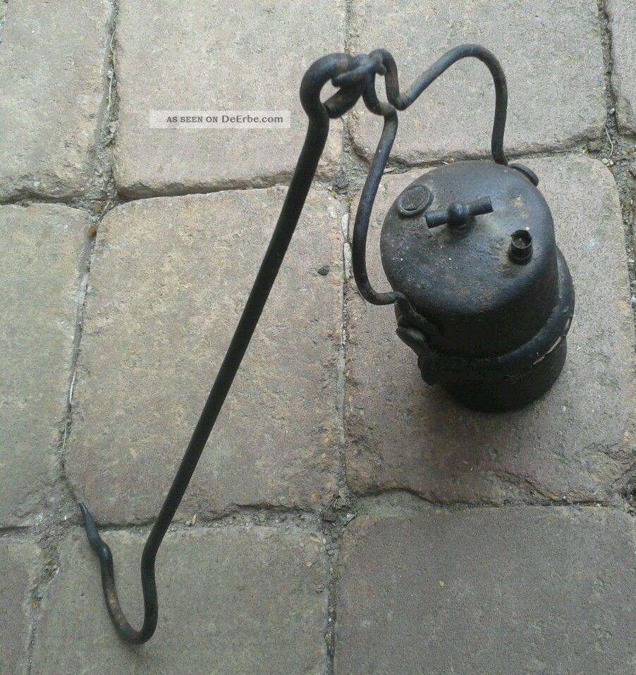 Antike Öllampe Räuchergefäß Butterlampe Grubenlampe Karbidlampe Bergbau Gefertigt nach 1945 Bild