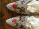 Bestickte Außergewöhnliche True Vintage 1950 Er Damen Schuhe Pumps Perlen Kleidung Bild 2
