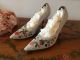 Bestickte Außergewöhnliche True Vintage 1950 Er Damen Schuhe Pumps Perlen Kleidung Bild 4