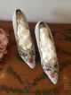 Bestickte Außergewöhnliche True Vintage 1950 Er Damen Schuhe Pumps Perlen Kleidung Bild 8