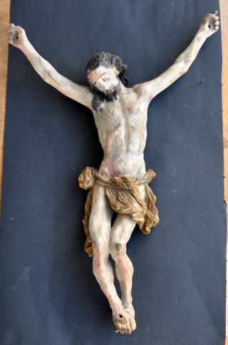 Christusfigur,  Um 1700,  Bayern/Österreich,  Barock,  Linde,  Gefasst,  Altertümlich Bild