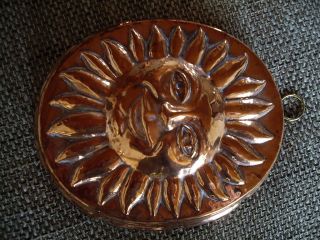 Sonne Gesicht Kuchenform Backform Kupfer Bild
