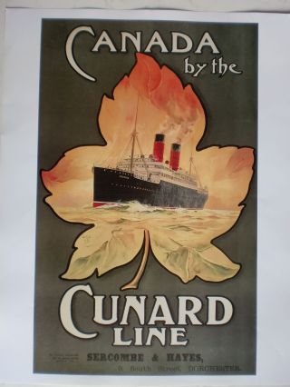Maritim Plakat Poster Reederei Cunard Line,  Repro V.  1911 - Rarität Bild