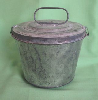 Antike Alu - Blech - Wasserbad - Form - Puddingform - Backform - Küchenutensil Bild