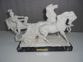 Vintage Ben Hur Statue Figur Auf Marmorsockel - Signiert A.  Santini Bild