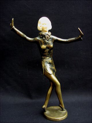 Rare Alte Bronze Skulptur Tänzerin Jugendstil Um 1910 Lorenzl Sign.  Renz Bild