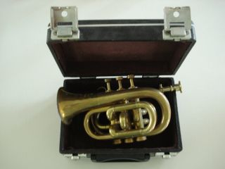 Alte Messing Horn Boosey&co Classa London Nr.  84059 Mit Koffer,  Mundstück Bild