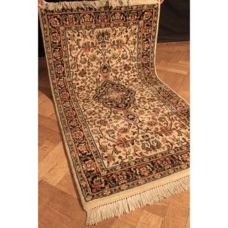 Schöner Handgeknüpfter Blumen Teppich Herati Nain Kum Carpet Tappeto 160x90cm Bild