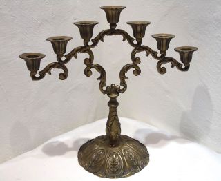Alte Menora Bronze 7kerzen Jerusalem Judaica 3,  2kg 37cm X 40cm Rar - Dachbodenfund Bild