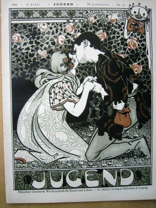 Jugend 15 - 1899 Jugendstil.  U.  A.  Karikatur Franz Stuck U.  Wallot Bild
