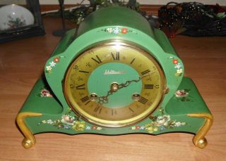 Kaminuhr Tischuhr Holzgehäuse Uhr Marke Weltmeister Fhs - Uhrwerk Buffetuhr Antik Bild