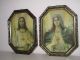 Antik 2x Heiligenbild Schutzbild Maria,  Jesus Flammendes Herz Shabby Bild Nr.  3 Votivbilder & Sakralmalerei Bild 1