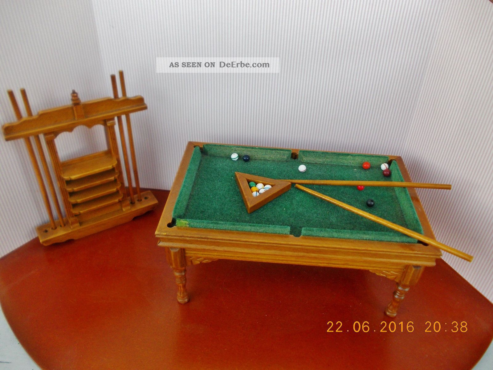 Puppenstuben - Puppenhaus - Billardtisch,  Zubehör Original, gefertigt vor 1970 Bild