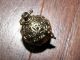 1 Messing Amulett Medaillon Kugel Duftkugel Engelsrufer Anhänger Schmetterling Entstehungszeit nach 1945 Bild 1