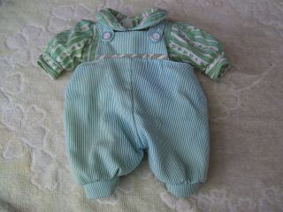 Alte Puppenkleidung Blue Green Jumper Outfit Vintage Doll Clothes 35 Cm Boy Girl Bild