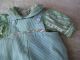 Alte Puppenkleidung Blue Green Jumper Outfit Vintage Doll Clothes 35 Cm Boy Girl Original, gefertigt vor 1970 Bild 2