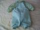 Alte Puppenkleidung Blue Green Jumper Outfit Vintage Doll Clothes 35 Cm Boy Girl Original, gefertigt vor 1970 Bild 5