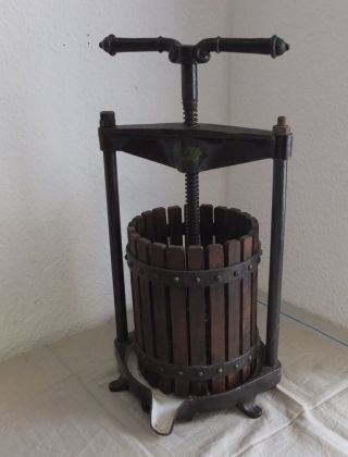 Antik Weinpresse Fruchtpresse Saftpresse Um 1900 Bild