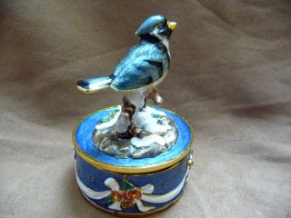 Blue Bird Vogel Mit Spieluhr Musikspieldose Ca.  7,  7 Cm Musik Tanz Der Zuckerfee Bild