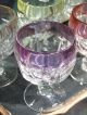 Alte Gläser Römer Wein Glas Kristall Farbiges Dekor Bleikristall Geschliffen Kristall Bild 4