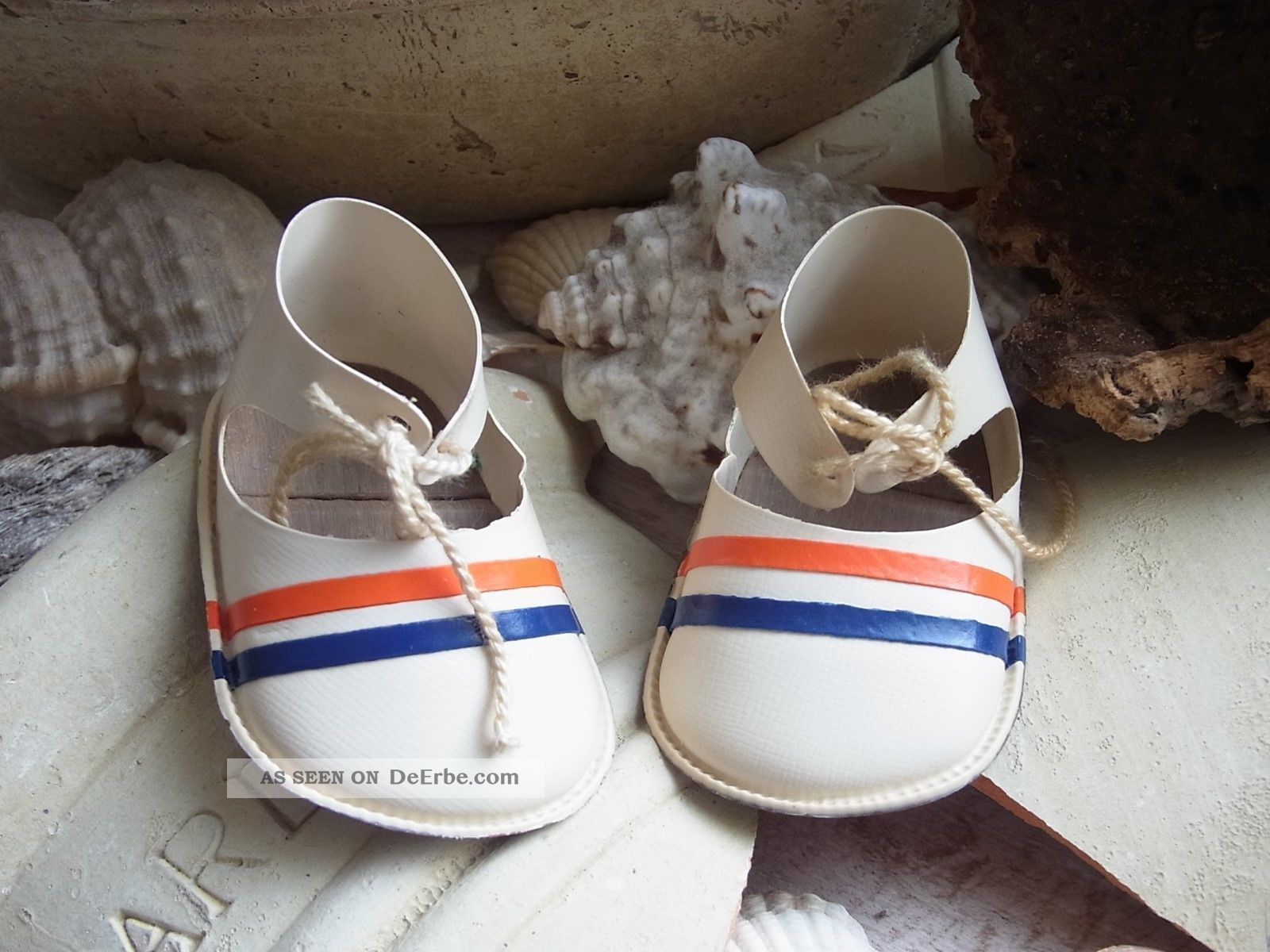 Puppenschuhe Stolle Cremeweiss Für Celluloidpuppe U.  A.  Größe 5/45 = 6 Cm Original, gefertigt vor 1970 Bild