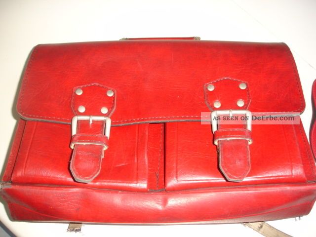 Vintage: Schulranzen/ Aktentasche ♥ 70iger ♥ Knallrot Accessoires Bild