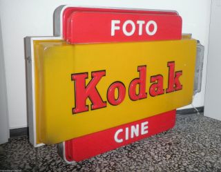 1960 Kodak Foto & Cine Neon Leuchtreklame Art DÉco Holland PhotogeschÄft Rar Bild