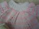 Alte Puppenkleidung Wooly Knit Dress Outfit Vintage Doll Clothes 30 Cm Baby Girl Original, gefertigt vor 1970 Bild 3