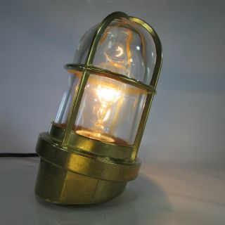 Schiffslampe Massiv Messing Glaskolbenlampe Maschinenraum Lampe Decklampe Bild