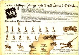 Lineol Soldaten Werbung Reklame Faltblatt 30er Jahre Bild