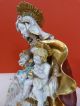 Madonna Jesuskind Eugenio Pattarino Fayence Skulptur Italy Gesu Porzellan Skulpturen & Kruzifixe Bild 1
