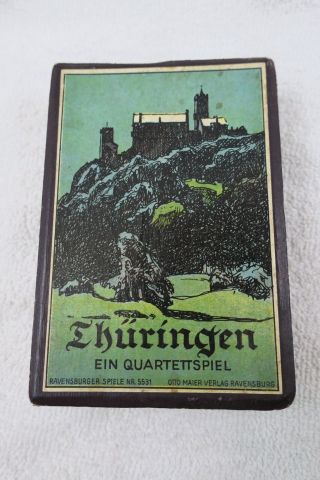Altes Kartenspiel Thüringen Quartettspiel Komplett In Pappschachtel Gut Erhalten Bild