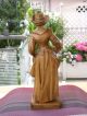 Holzfigur - Heiligenfigur - Allegorie Sommer - Magd/frau Mit Obst - Geschnitzt - Deko Holzarbeiten Bild 1