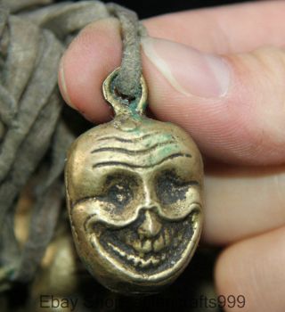 3.  5cm Tibet Buddhistische Kupfer Schädel Die Kopf - Anhänger Auspicious Halskette Bild