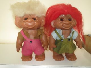 2 X Dam Trolls.  1979.  24 Cm.  Junge Und Mädchen. Bild