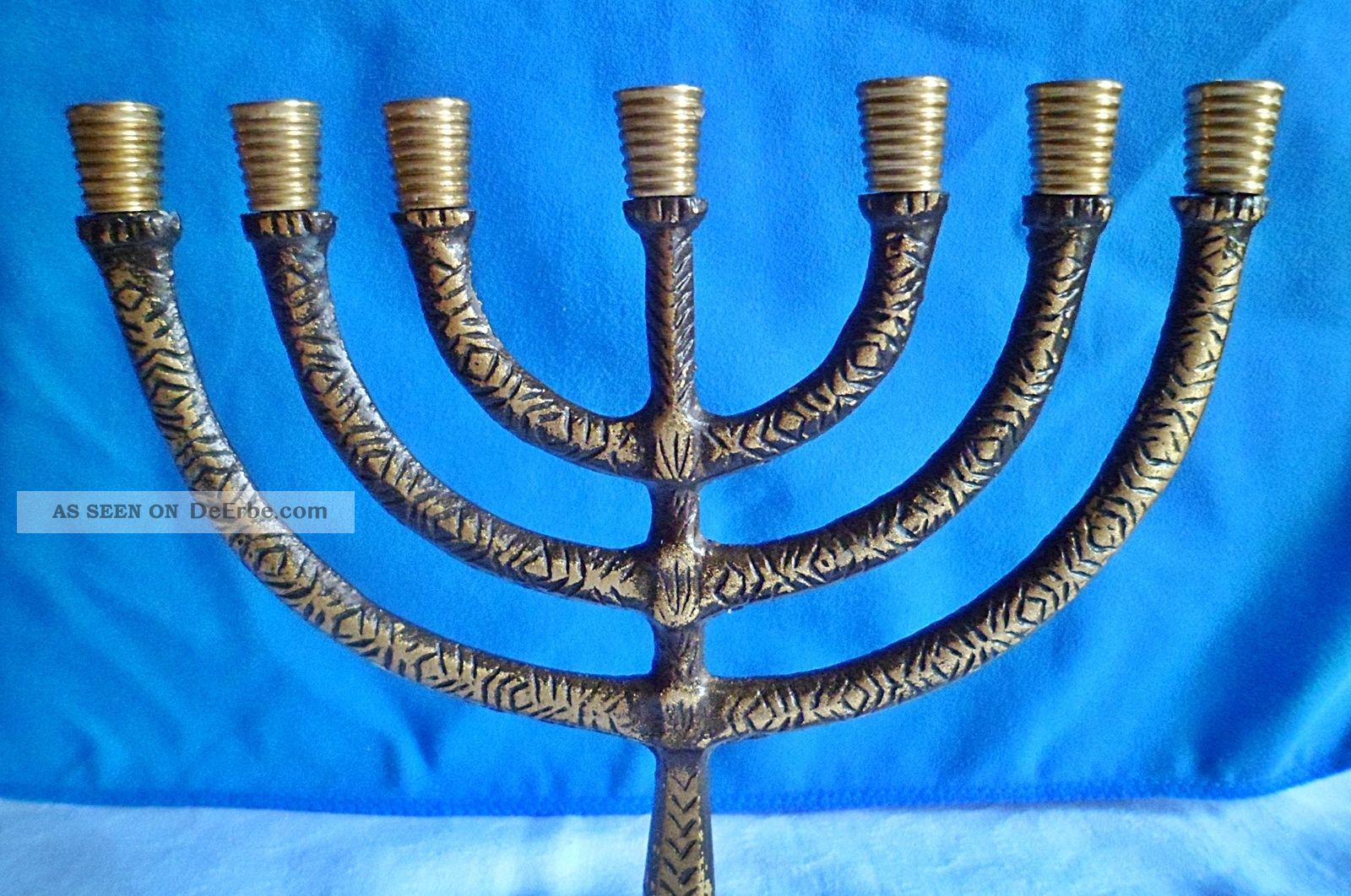Goldene JüDische Menora Kerzenhalter Religionen Kandelaber Chanukka Kerzenhalter 7 Zweig Menora L 87861277