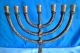Menora 7armiger Messing Kerzenleuchter / Kerzenhalter Jerusalem / Judaica Gefertigt nach 1945 Bild 4