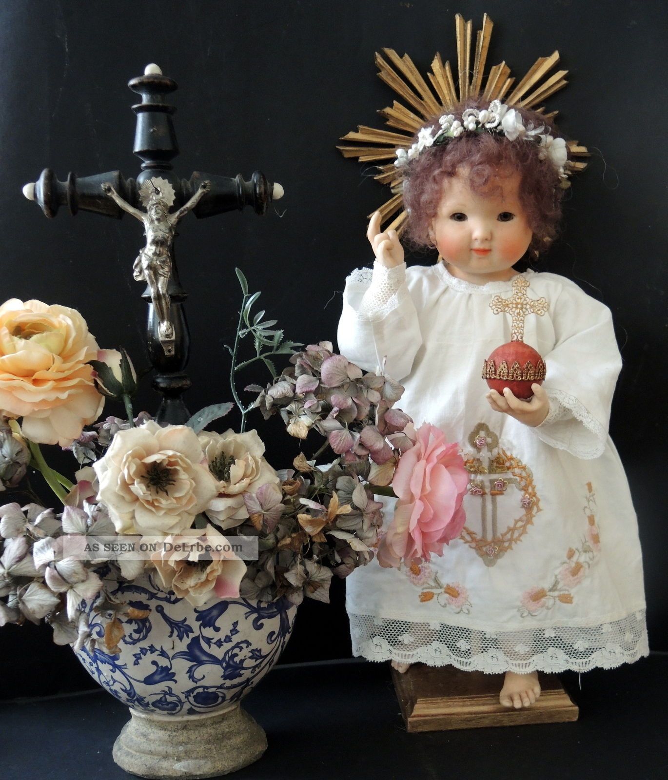 Born Kinnel,  Jesuskind,  Trösterlein,  Wachskopf,  Fatschenkind,  Bambino Gesu, Klosterarbeiten Bild