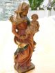 Holzfigur - Heiligenfigur - Madonna Mit Kind - - Coloriert - Geschnitzt - Deko Holzarbeiten Bild 2