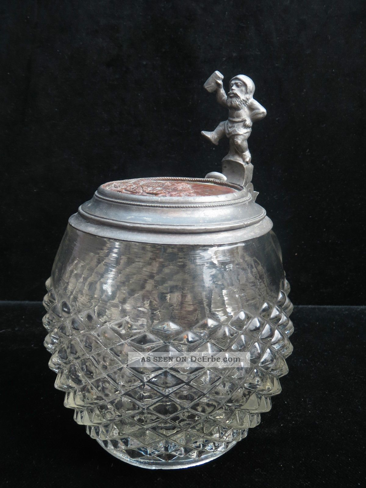 Alter Bierkrug Tübinger Igel / P.  Weisbrod Heidelberger Schloss / Wohl Um 1880 Glas & Kristall Bild
