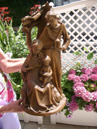 Holzfigur - Heiligenfigur - Blockkrippe - Krippenfigur - Oberammergau? - 50cm - Geschnitzt Bild