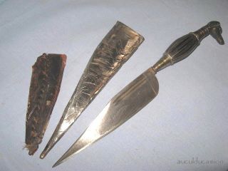 Orientalisch Messer Jagdmesser Antik Leder Handarbeit Jagd & Fischen Bild
