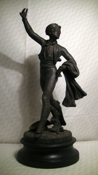 Eine (v.  Zwei) Alte Skulptur,  Figur,  40 Cm,  3 Kg,  Mann,  Tänzer,  Antik Bild