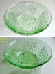 Alte 23x8cm 880gr Grüne Pressglas Glasschale Glas Schale Fingerschale,  Art Deco? Sammlerglas Bild 3