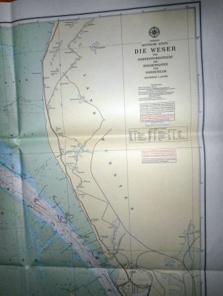 Seekarte Nordsee Küste Die Weser Von Robbennordstreet Bis Bremerhaven Und Nor, Bild