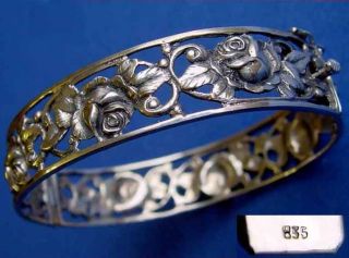 Wunderschöner Armreif,  Armband,  Rosen,  835er Silber B534 Bild